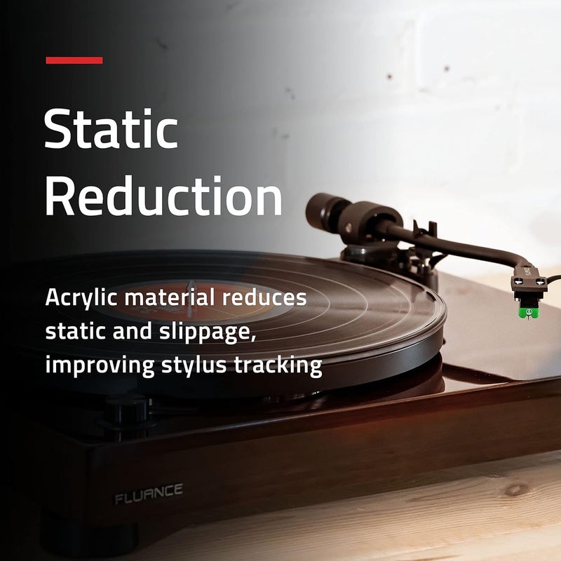 Fluance Acrylic Platter Mat for Turntables - Reduces Vibrations for Improved Sound Clarity for Vinyl Record Playback, Antistatic, Precision Machined, Compatible with 12" Record Players (PM50) - Image 3